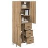 vidaXL Highboard 2 pcs Artisan-Eiche Engineered Wood und Glas