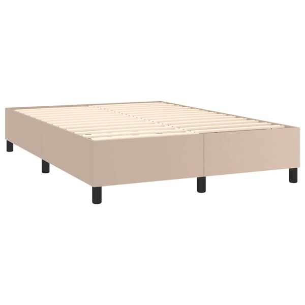 vidaXL Boxspringbettgestell Cappuccino-Braun 140x190 cm Kunstleder