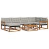 vidaXL Outdoor-Sofagarnitur mit Kissen 7 pcs Nat&uuml;rlich und Hellgrau