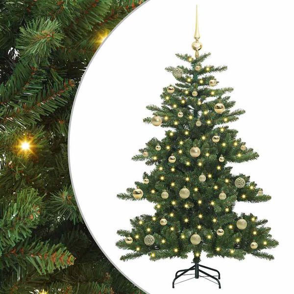 vidaXL K&uuml;nstlicher klappbarer Weihnachtsbaum Gr&uuml;n 150 cm PVC und Stahl