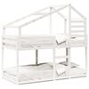 vidaXL Etagenbett mit Dach Wei&szlig; 75x190 cm Massivholz Kiefer