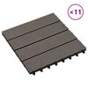 vidaXL Terrassenfliese 11 pcs Dunkelbraun 30 x 30 cm WPC