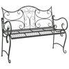 vidaXL Gartenbank 2-Sitzanzahl 114 x 56,5 x 90 cm Stahl Silber Grau
