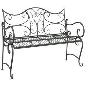 vidaXL Gartenbank 2-Sitzanzahl 114 x 56,5 x 90 cm Stahl Silber Grau