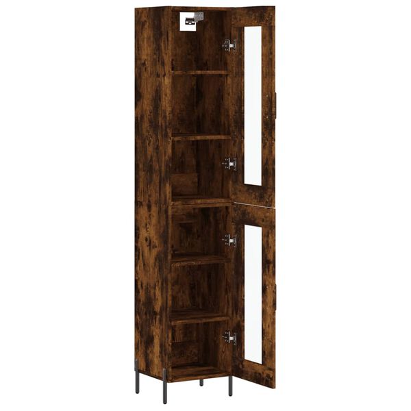 vidaXL Highboard Räuchereiche 34,5x34x180 cm Holzwerkstoff