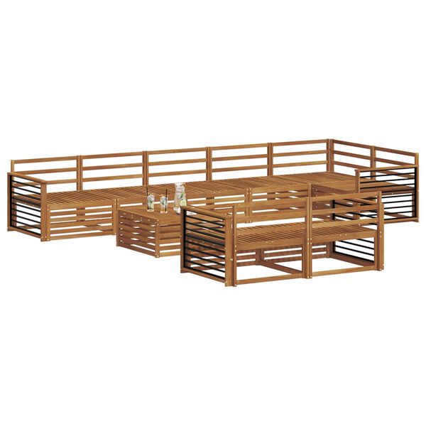 vidaXL Outdoor-Sofagarnitur 9 pcs Natur