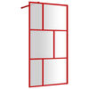 vidaXL Duschwand f&uuml;r Begehbare Dusche mit ESG Klarglas Rot 115x195 cm