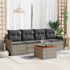 vidaXL Gartensofa-set mit Kissen 5 pcs Grau Poly-Rattan