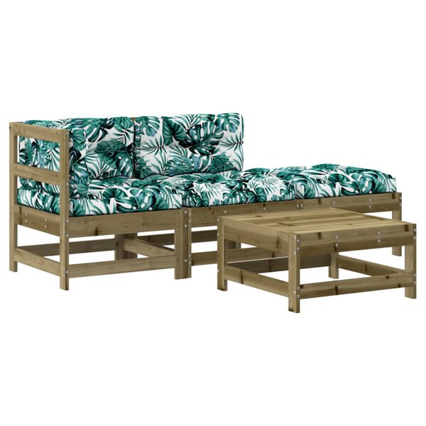 vidaXL 4-tlg. Garten-Lounge-Set mit Kissen Kiefernholz Impr&auml;gniert