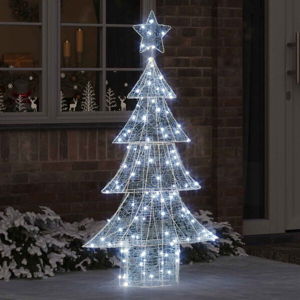 vidaXL Weihnachtsbaum mit 160 LEDs Kaltwei&szlig; 151 cm Acryl