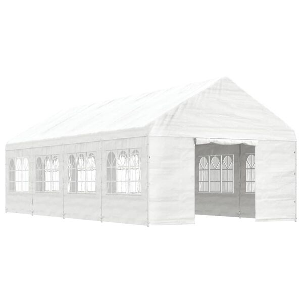 vidaXL Pavillon mit Dach Weiß 8,92x4,08x3,22 m Polyethylen