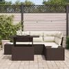 vidaXL Gartensofa-set mit Kissen mit Speicher 5 pcs Braun Poly-Rattan