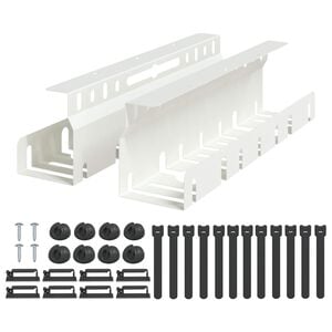 vidaXL Unter dem Schreibtisch Kabelmanagement Tray 2 Stk. Wei&szlig;