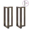 vidaXL Bartischbeine T-Form 2 Stk. Naturstahl 40x35x(90-91) cm Stahl