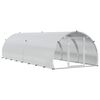 vidaXL H&uuml;hnerunterkunft Silber 400 x 150 x 100 cm Verzinkter Stahl