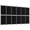 vidaXL 6-tlg. Paravent Schwarz 300x180 cm Stoff