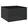 vidaXL 2-tlg. Garten-Lounge-Set mit Kissen Schwarz Poly Rattan