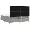 vidaXL LED Boxspringbett mit Matratze Hellgrau 180 x 200 cm Stoff