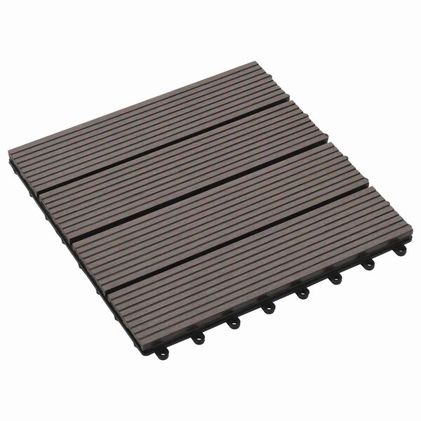 vidaXL Terrassenfliese 11 pcs Dunkelbraun 30 x 30 cm WPC