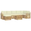 vidaXL Outdoor-Sofagarnitur 8 pcs Wei&szlig; und Creme 59 x 59 x 37 cm