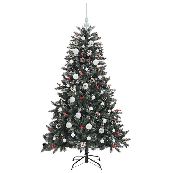 vidaXL K&uuml;nstlicher Weihnachtsbaum Gr&uuml;n 120 cm PVC, Plastik und Stahl
