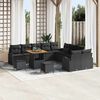 vidaXL Garten-Sofa-Set mit Kissen mit Speicher 13 pcs Schwarz