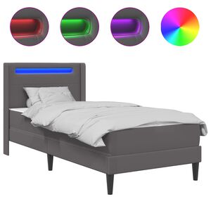 vidaXL Bettgestell mit Matratze Grau 80 x 200 cm Kunstleder
