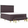 vidaXL Boxspringbett mit Matratze Dunkelbraun 140 x 190 cm Stoff