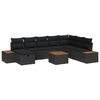vidaXL Gartensofa-set mit Kissen 9 pcs Schwarz Poly-Rattan