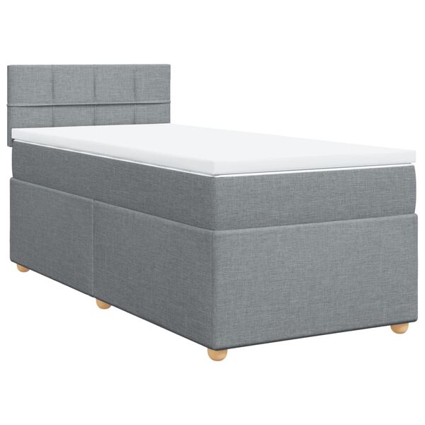 vidaXL Boxspringbett mit Matratze Hellgrau 80x200 cm Stoff