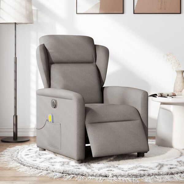 vidaXL Massagesessel Elektrisch Taupe Stoff
