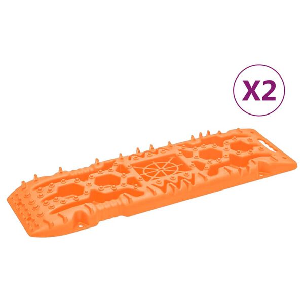 vidaXL Traktionsmatten 2 Stk. Orange 107x31x7 cm Nylon