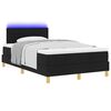 vidaXL LED Boxspringbett mit Matratze Schwarz 120 x 200 cm Stoff