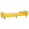 vidaXL Schlafsofa 2-Sitzer mit 2 Kissen Gelb Stoff