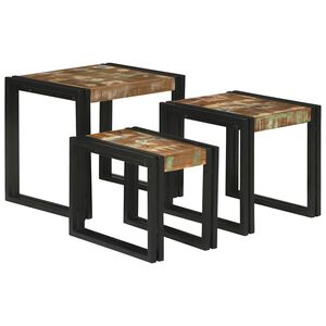vidaXL Nestingtisch 3 stk. Braun und Schwarz 50 x 40 x 45 cm