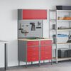vidaXL Arbeitsschrankset mit Schubladen mit Regal 5 pcs Rot