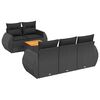 vidaXL 6-tlg. Garten-Sofagarnitur mit Kissen Schwarz Poly Rattan