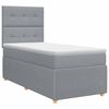 vidaXL Boxspringbett mit Matratze mit Kopfteil Hellgrau Einzeln Stoff