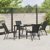 vidaXL Garten Essgruppe 5 pcs Schwarz Pulverbeschichteter Stahl