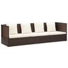 vidaXL Garten-Sofabett mit Kissen Poly Rattan Braun
