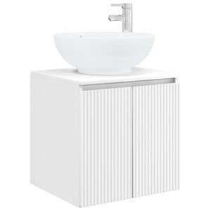 vidaXL Wandmontierte Waschtisch Wei&szlig; 49,5 x 44,5 x 65 cm Holzwerkstoff