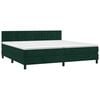 vidaXL Boxspringbett mit Matratze Dunkelgr&uuml;n 200x200 cm Samt