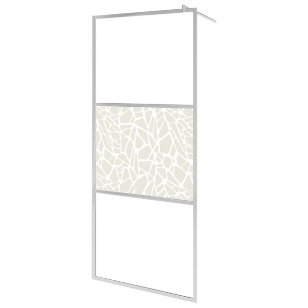 vidaXL Duschwand für Begehbare Dusche ESG-Glas Steindesign 100x195 cm