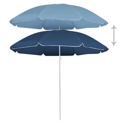 vidaXL Sonnenschirm mit Stahlmast Blau 180 cm