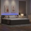 vidaXL Bett mit Stauraum und LED mit Matratze Taupe 200 x 200 cm Stoff