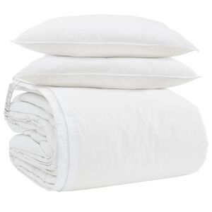 vidaXL Bettdecken Set mit Kissen 3 pcs Wei&szlig; Daunenfeder