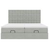 vidaXL Ottoman-Bett mit Matratzen & LEDs Hellgrau 180x200 cm Samt