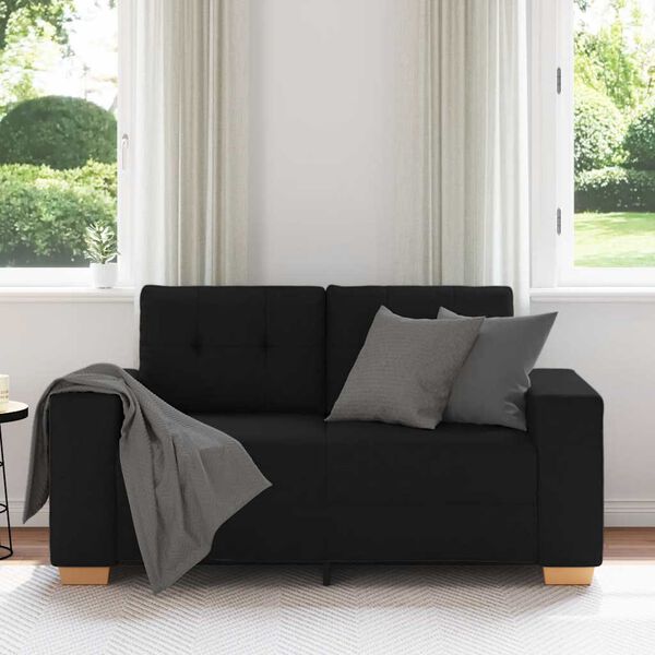 vidaXL Zweisitzer-Sofa Schwarz 160x77x82 cm Stoff