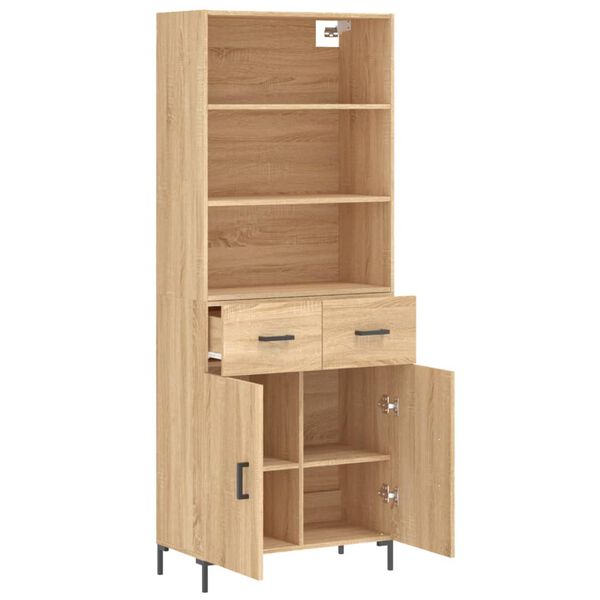 vidaXL Highboard Sonoma-Eiche 69,5x34x180 cm Holzwerkstoff