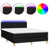 vidaXL Boxspringbett mit Matratze & LED Schwarz 140x190 cm Stoff